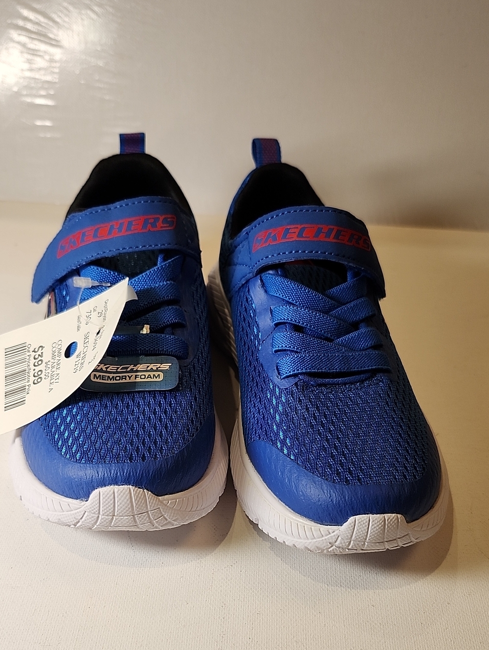 New Skechers Kids' Blue Memory Foam Athletic Shoes Us 12